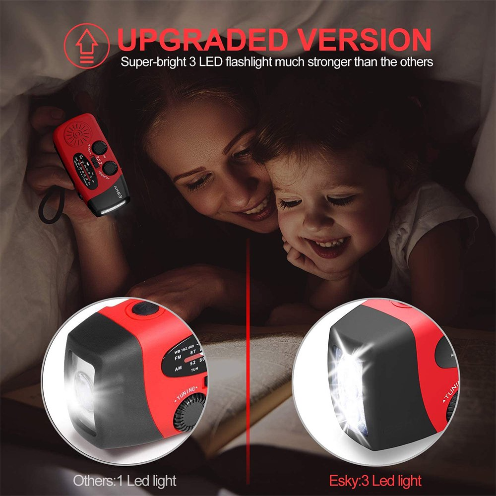 Solar Hand Crank Emergency Radio & Power Bank