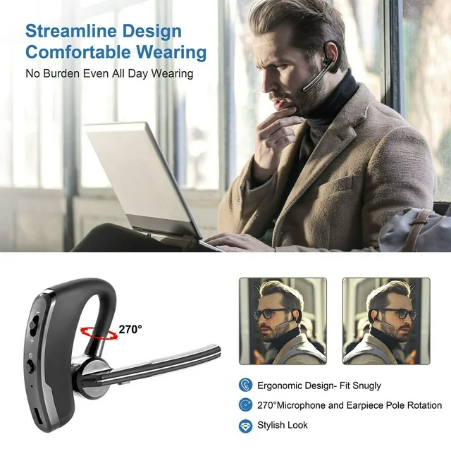 Bluetooth Trucker Earpiece Noise-Cancelling