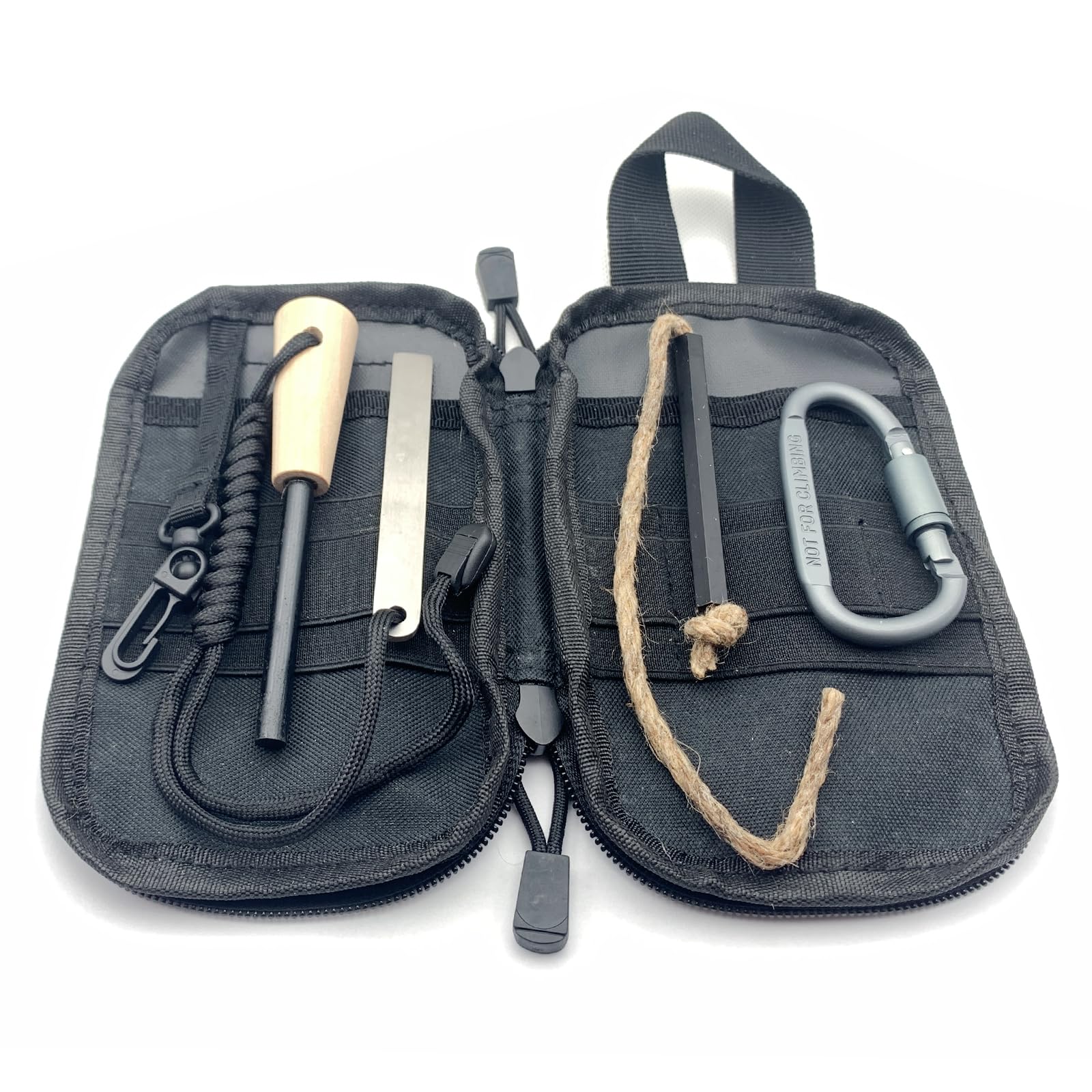 Survival Fire Starter Kit with Ferro Rod & Hemp Tinder