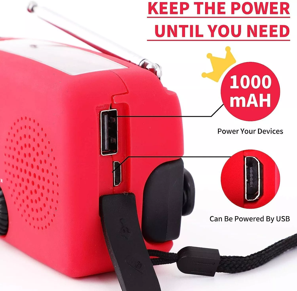 Solar Hand Crank Emergency Radio & Power Bank