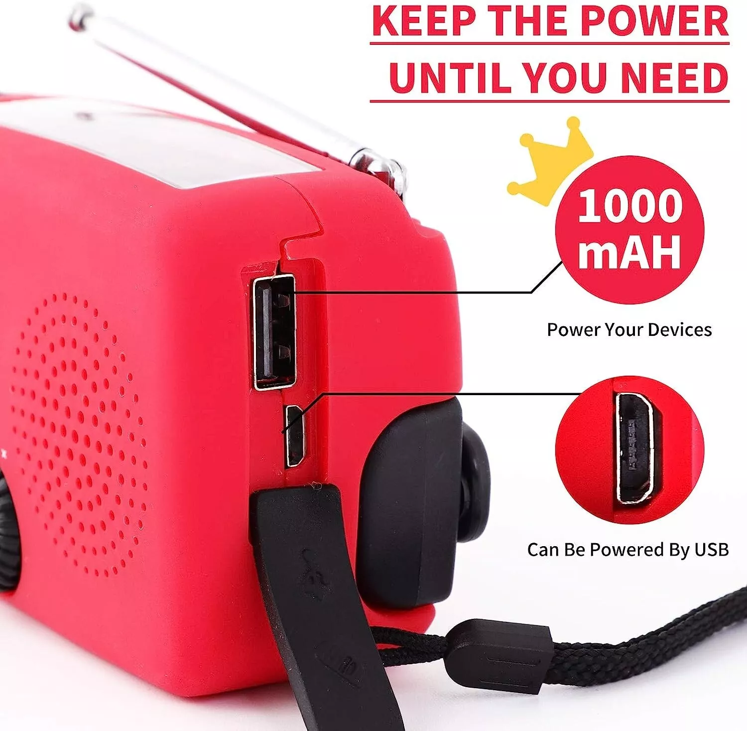 Solar Hand Crank Emergency Radio & Power Bank