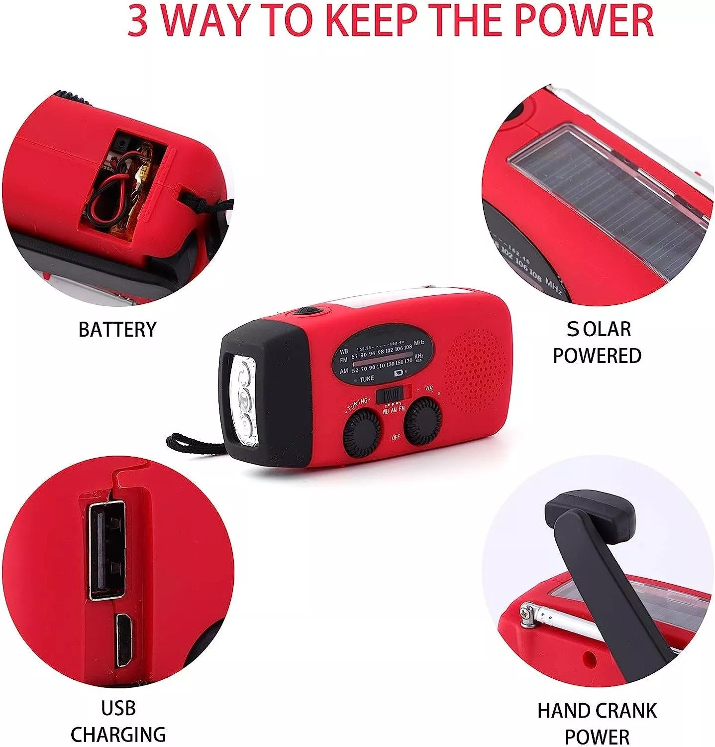 Solar Hand Crank Emergency Radio & Power Bank