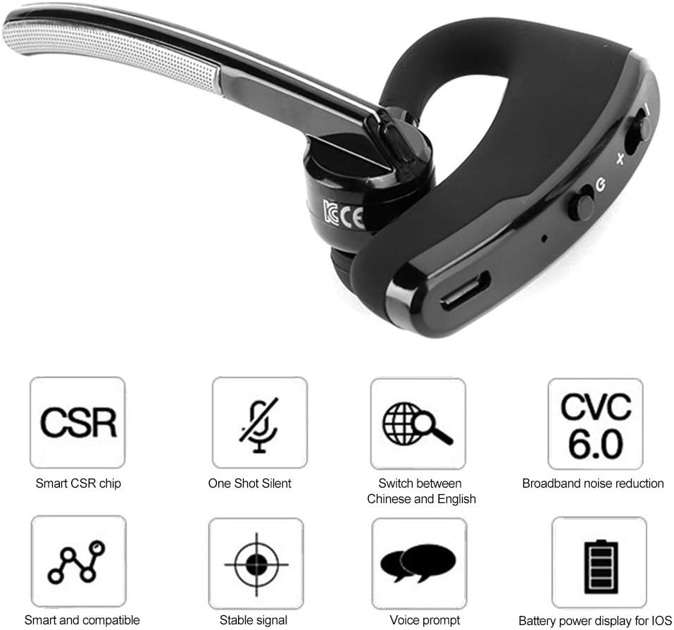 Bluetooth Trucker Earpiece Noise-Cancelling